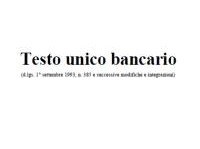 Testo Unico Bancario D. Lgs. 385/93