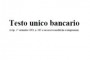 Testo Unico Bancario D. Lgs. 385/93